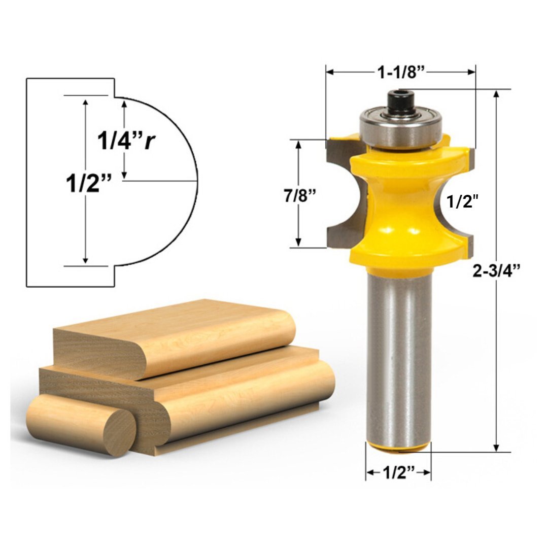 Handyteks™ Bullnose Router Bits - 1/2" Shank